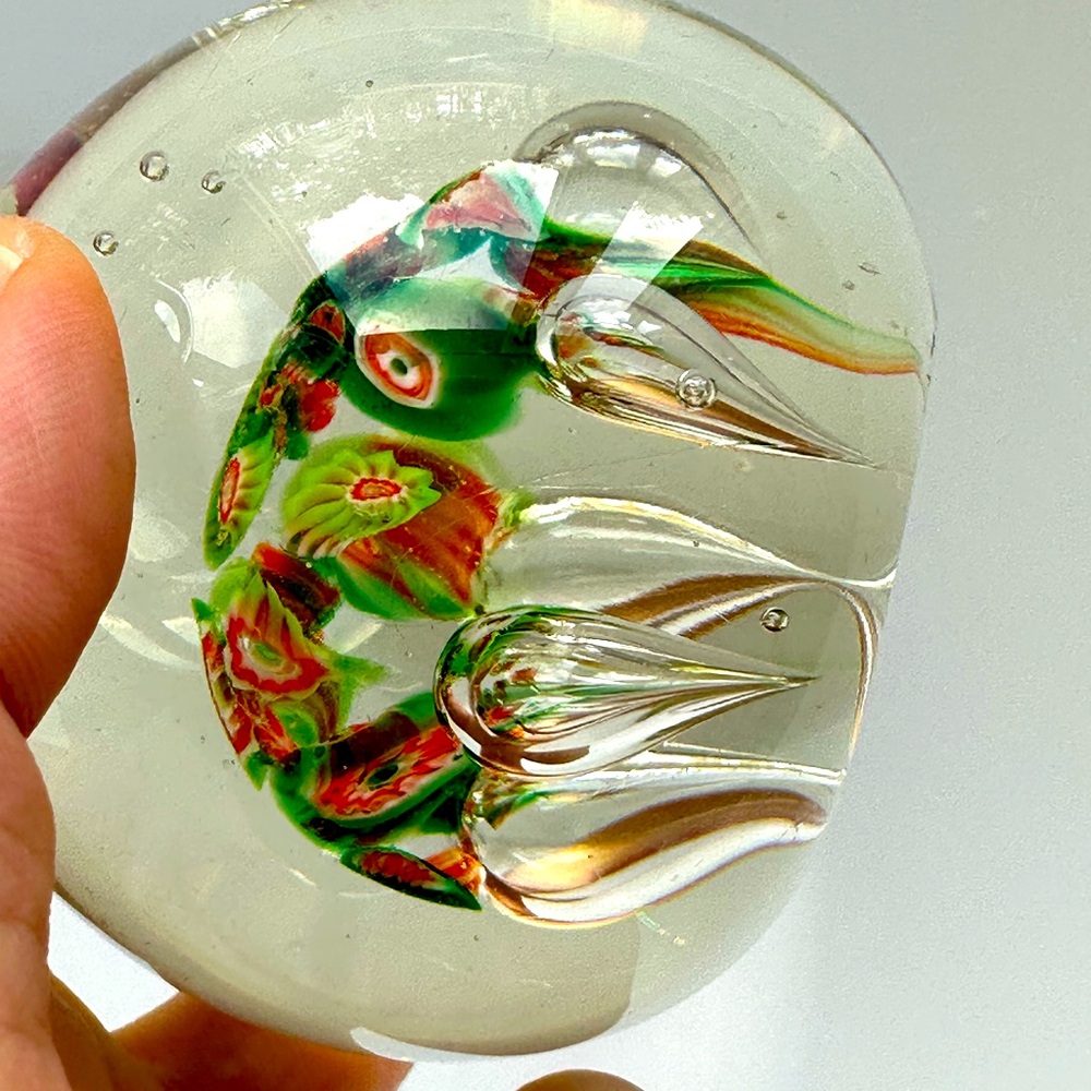 Vintage Murano Millefiori Glass Paperweights Fratelli Toso
